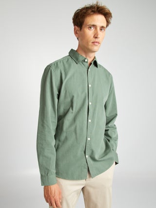 Camicia uomo coreana misto cotone lino manica lunga P-CLUB M L XL XXL 3XL