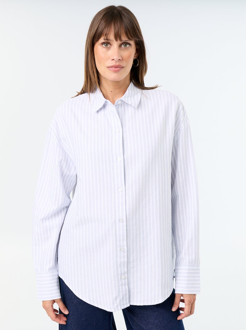 Camicia in oxford con colletto a camicia Blu - Kiabi