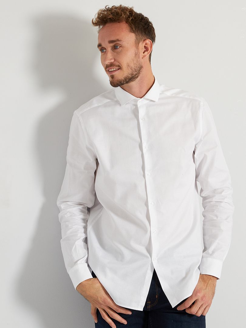 Camicia in piqué di cotone + 190 cm Bianco - Kiabi