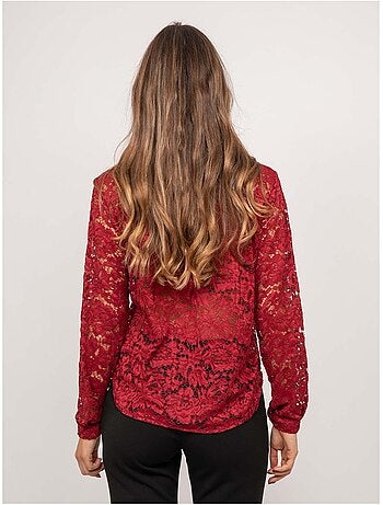 Camicia in pizzo floreale trasparente olirose