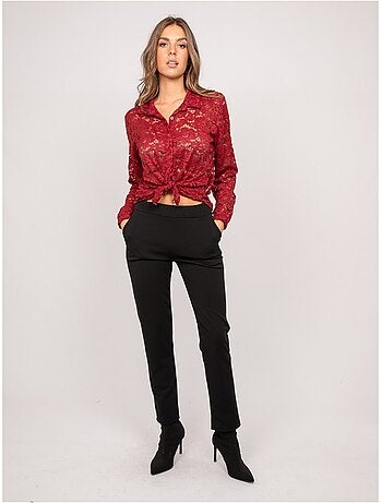 Camicia in pizzo floreale trasparente olirose