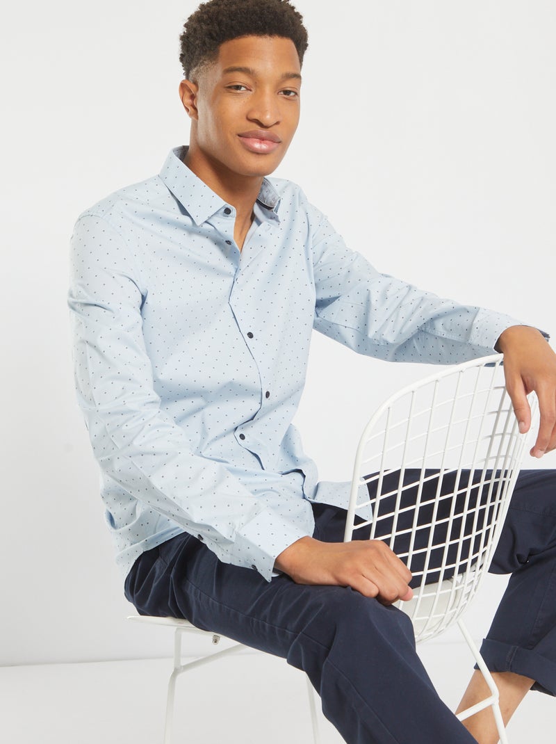 Camicia in popeline +190 cm BLU - Kiabi