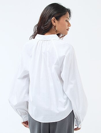 Camicia in popeline a maniche ampie