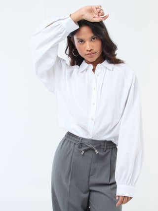 Camicia in popeline a maniche ampie