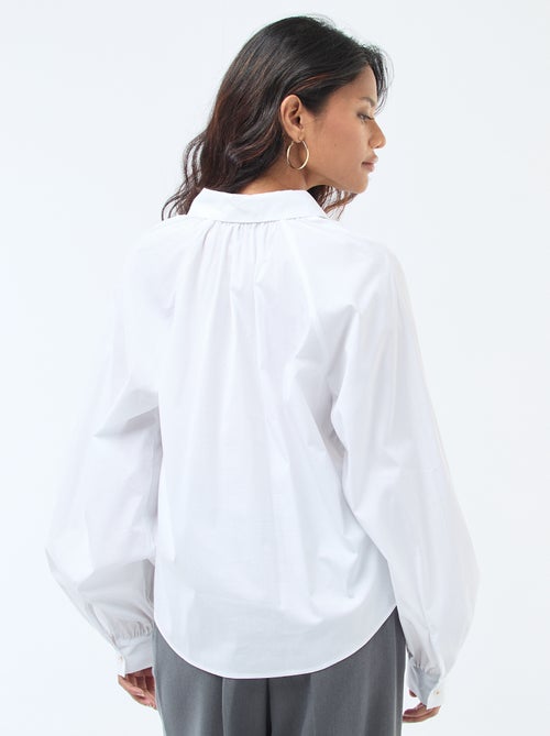 Camicia in popeline a maniche ampie - Kiabi