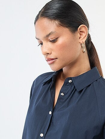 Camicia in popeline a maniche ampie