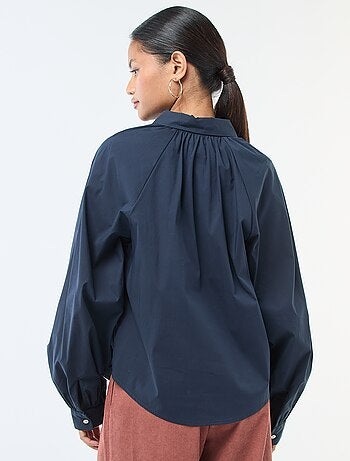 Camicia in popeline a maniche ampie