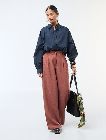 Camicia in popeline a maniche ampie