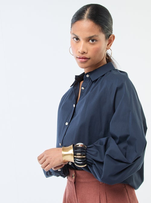 Camicia in popeline a maniche ampie - Kiabi