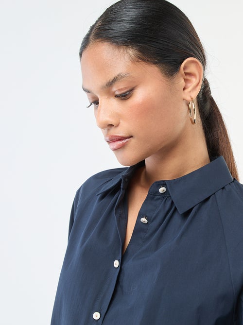 Camicia in popeline a maniche ampie - Kiabi