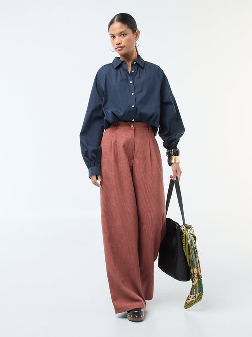 Camicia in popeline a maniche ampie - Kiabi