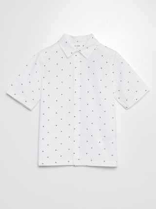 Camicia in popeline a maniche corte
