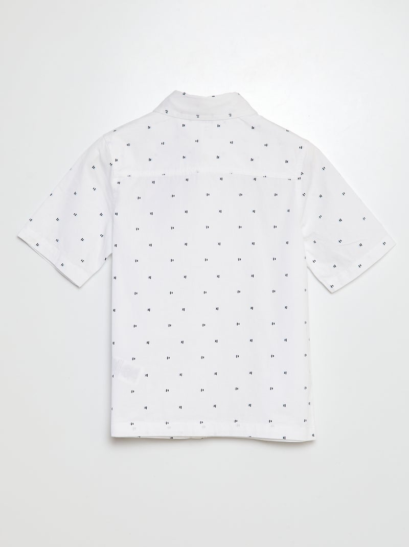 Camicia in popeline a maniche corte BIANCO - Kiabi