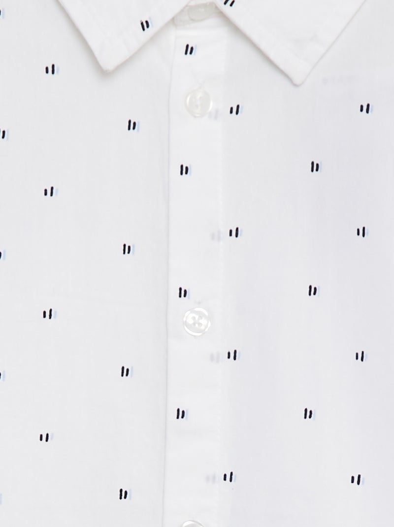 Camicia in popeline a maniche corte BIANCO - Kiabi