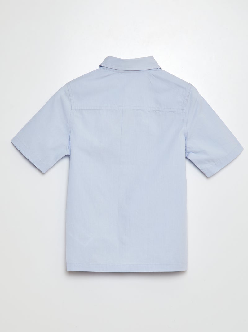 Camicia in popeline a maniche corte BLU - Kiabi