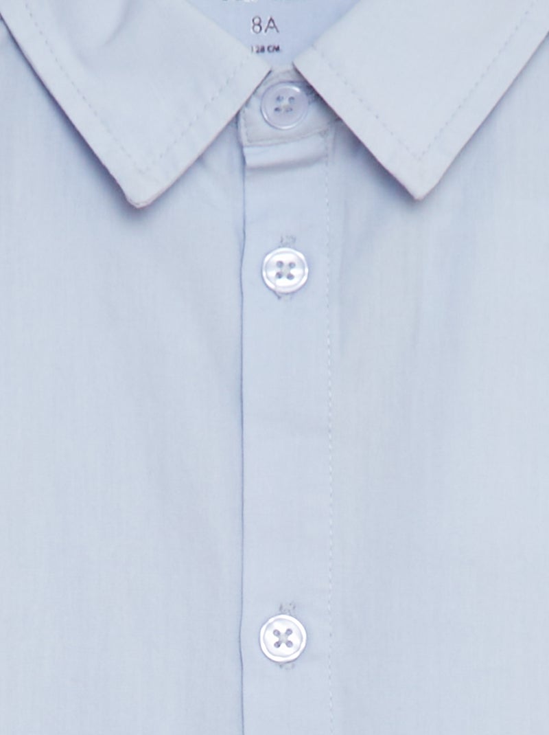 Camicia in popeline a maniche corte BLU - Kiabi