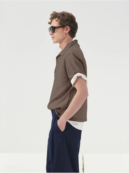 Camicia in popeline a maniche corte dal taglio relaxed giesto - Kiabi Camicia in popeline a maniche corte dal taglio relaxed giesto - Kiabi