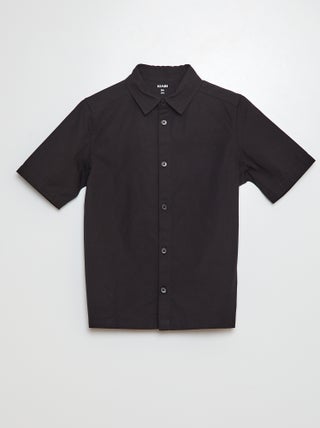 Camicia in popeline a maniche corte