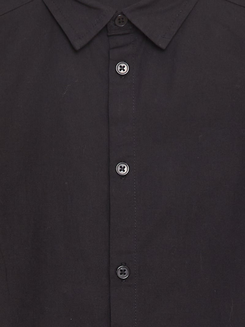 Camicia in popeline a maniche corte nero - Kiabi
