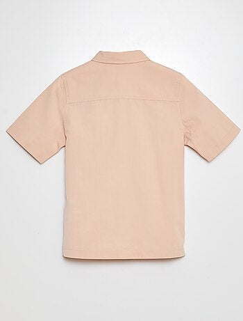 Camicia in popeline a maniche corte