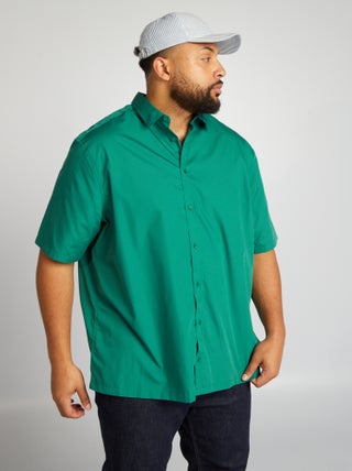 Camicia in popeline a maniche corte