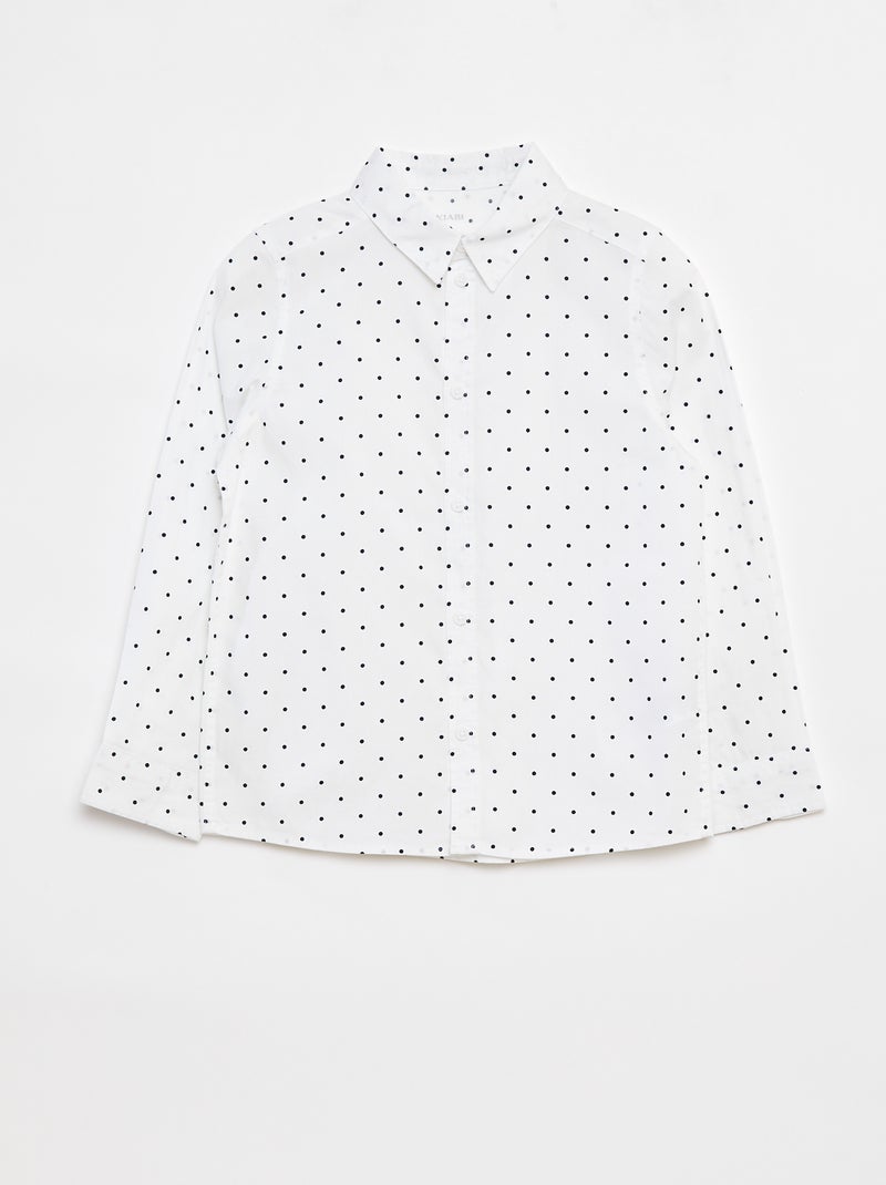 Camicia in popeline a maniche lunghe Bianco - Kiabi