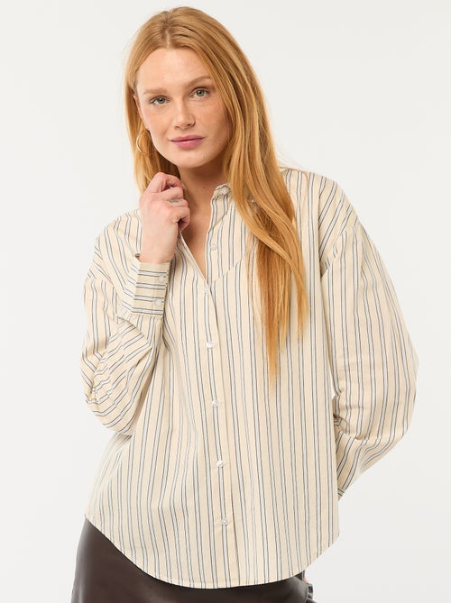 Camicia in popeline a maniche lunghe - Kiabi