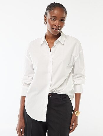 Camicia in popeline a maniche lunghe