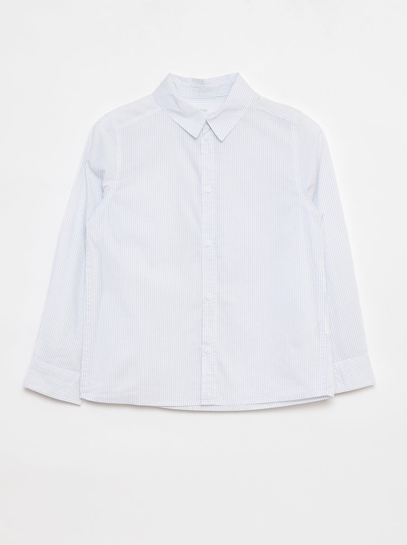 Camicia in popeline a maniche lunghe Blu - Kiabi