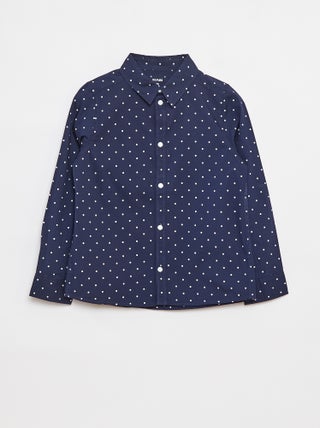 Camicia in popeline a maniche lunghe