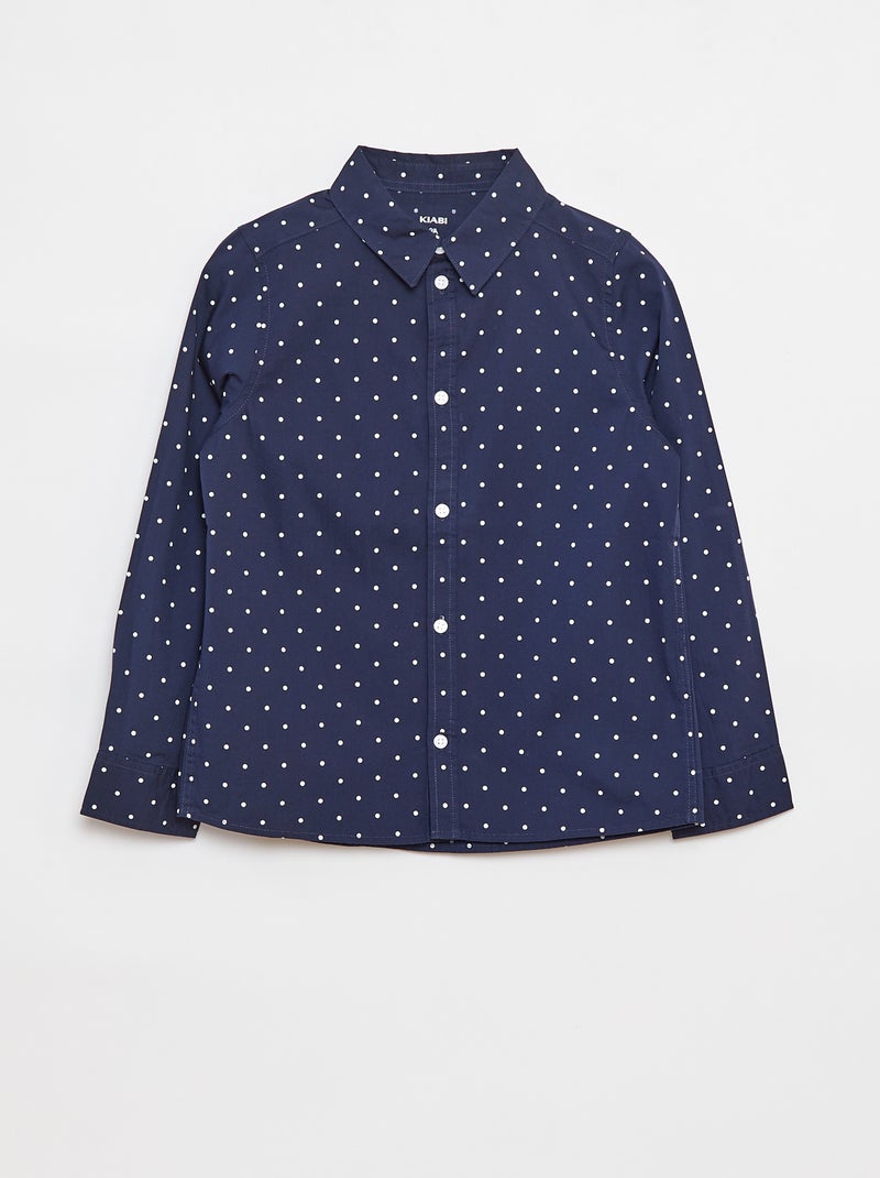 Camicia in popeline a maniche lunghe Blu - Kiabi