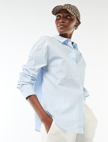 Camicia in popeline a maniche lunghe