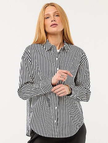 Camicia in popeline a maniche lunghe