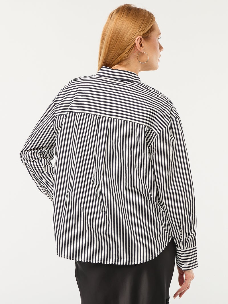 Camicia in popeline a maniche lunghe Blu - Kiabi