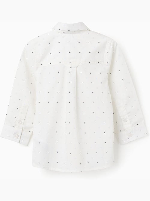 Camicia in popeline a maniche lunghe con motivo - Kiabi