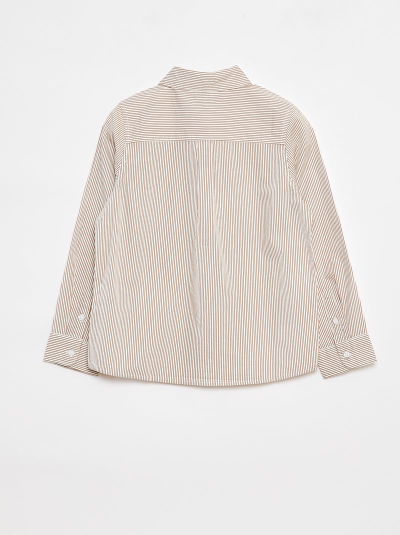 Camicia in popeline a maniche lunghe Marrone - Kiabi