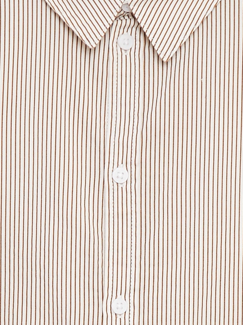 Camicia in popeline a maniche lunghe Marrone - Kiabi