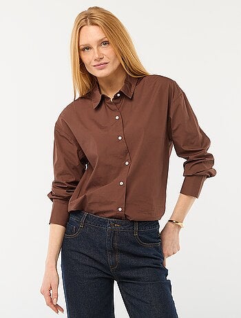 Camicia in popeline a maniche lunghe