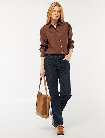 Camicia in popeline a maniche lunghe