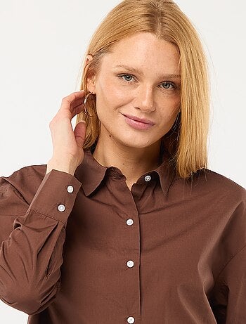 Camicia in popeline a maniche lunghe