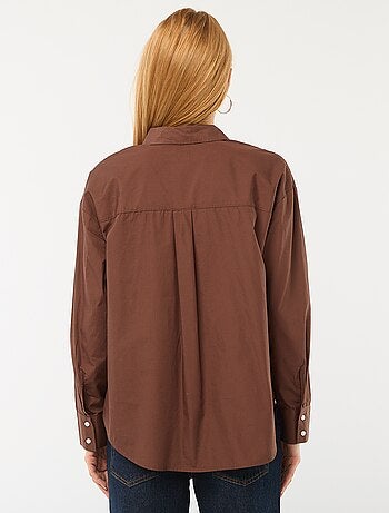 Camicia in popeline a maniche lunghe