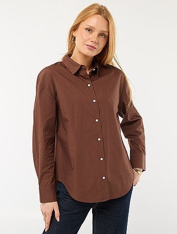 Camicia in popeline a maniche lunghe