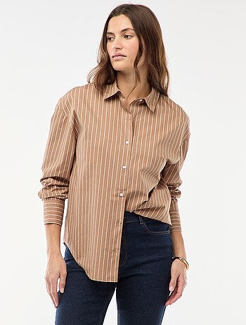 Camicia in popeline a maniche lunghe