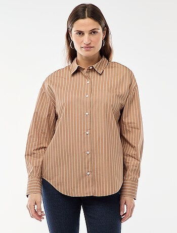 Camicia in popeline a maniche lunghe