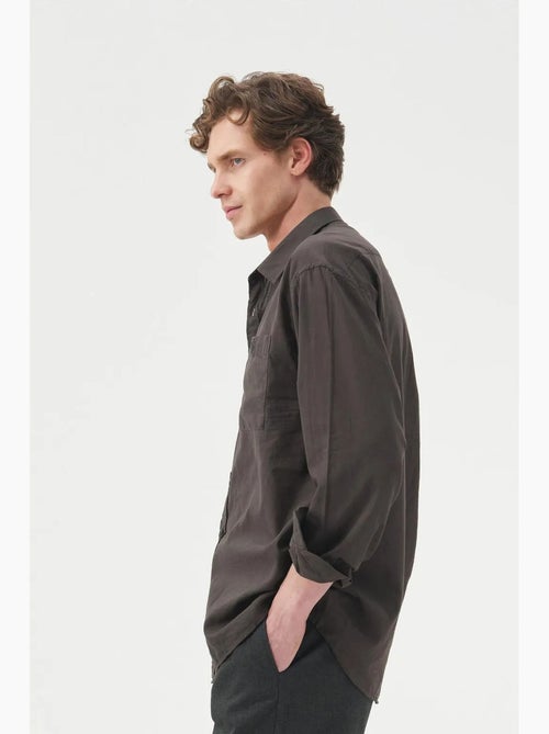 Camicia in popeline a maniche lunghe regular fit giesto - Kiabi Camicia in popeline a maniche lunghe regular fit giesto - Kiabi