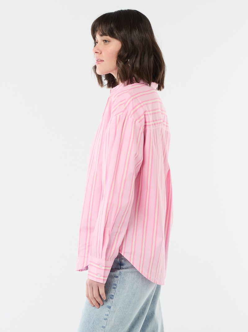 Camicia in popeline a maniche lunghe Rosa - Kiabi