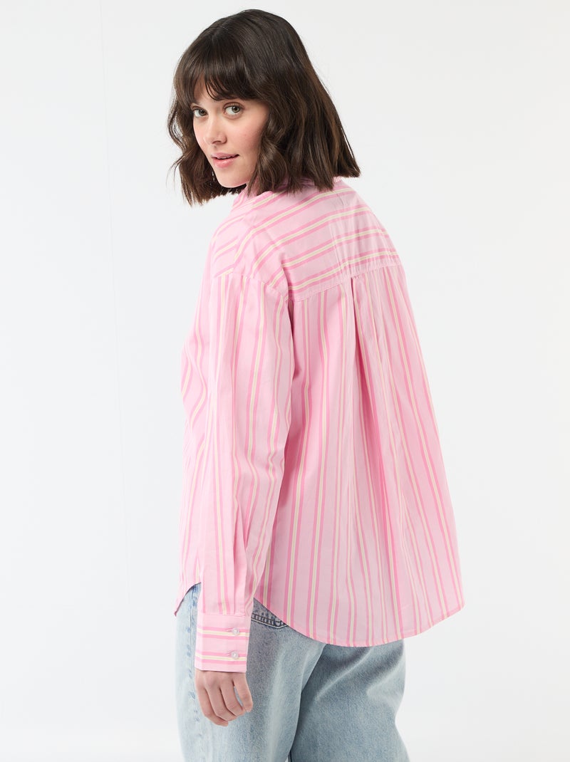 Camicia in popeline a maniche lunghe Rosa - Kiabi