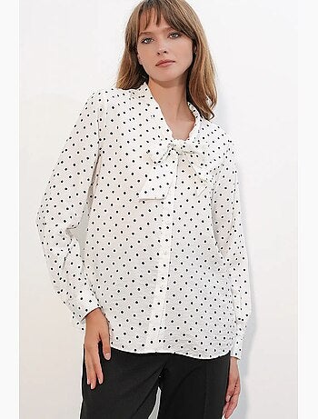 Camicia in popeline a pois bdart