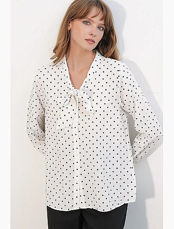 Camicia in popeline a pois bdart
