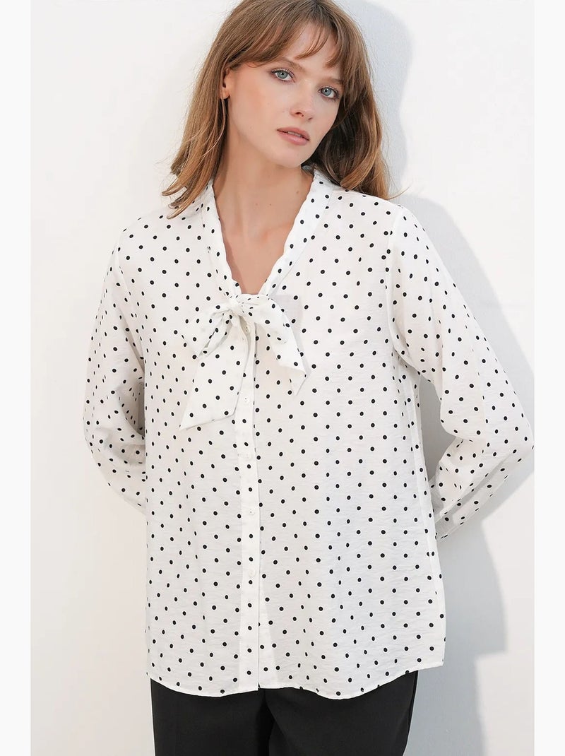 Camicia in popeline a pois bdart Bianco sporco - Kiabi